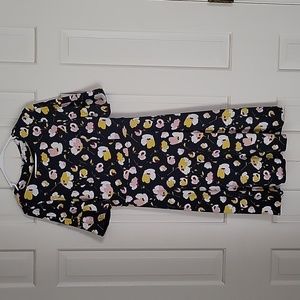 Boden women's floral print jersey knit lined midi dress sz 8 Cottagecore